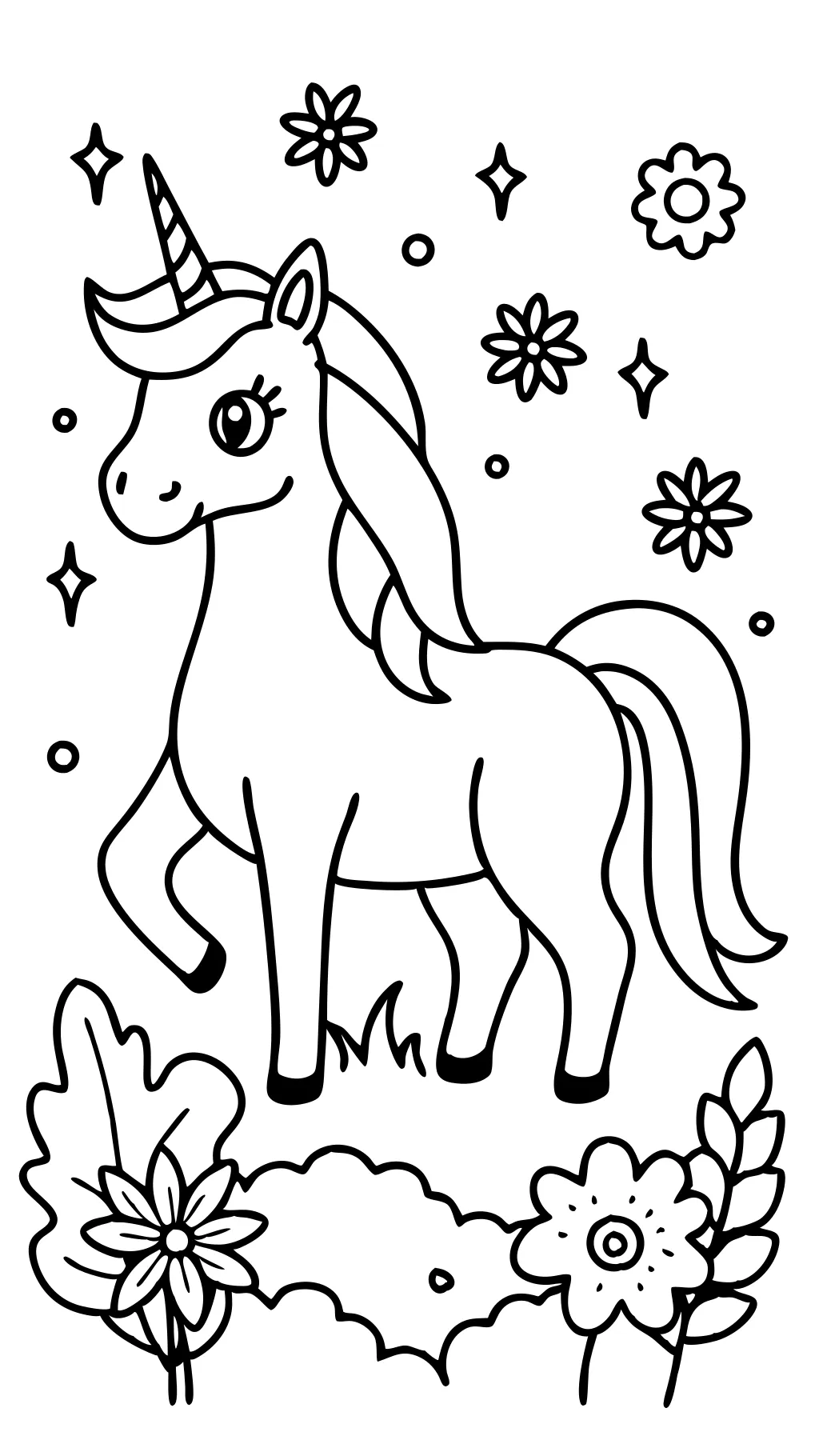 Página para colorear de unicornio imprimible